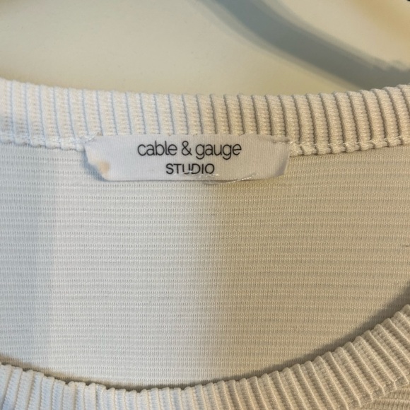 Cable & Gauge Women's Cream Ribbed Blouse - Picture 4 of 14